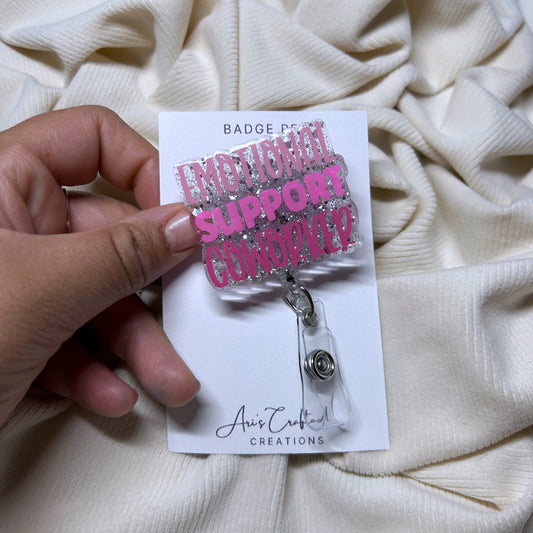 emotional support coworker - badge reel